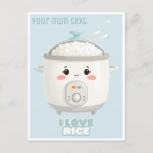 Rice cooker i love rice food kitchen  postcard