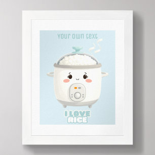 Rice cooker i love rice kitchen wall art