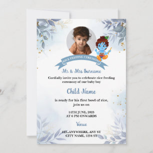 Rice Feeding Invitation, Annaprashan Card
