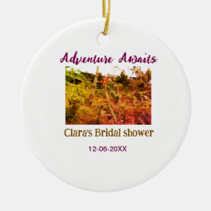 Rice fields adventure awaits bridal shower name fa ceramic ornament