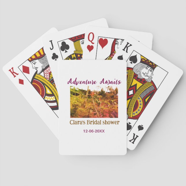 Rice fields adventure awaits bridal shower name fa playing cards (Back)