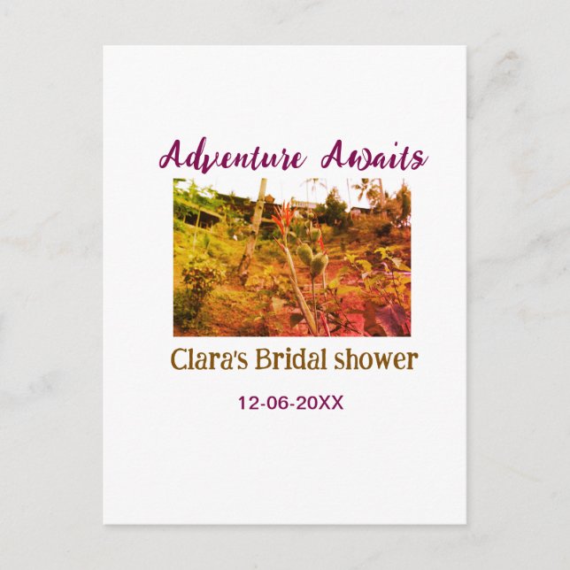 Rice fields adventure awaits bridal shower name fa postcard (Front)