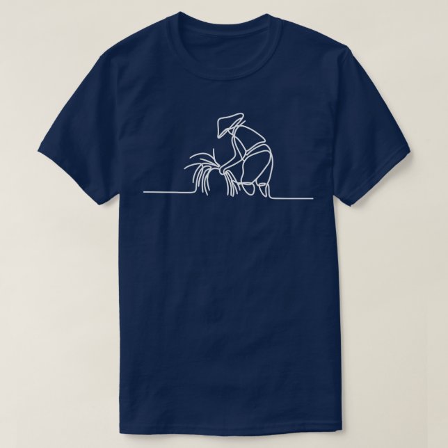 Rice Harvest Line Drawing T-Shirt (Design Front)