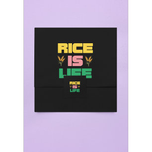Rice is Life Fun Typography Design Square Sticker