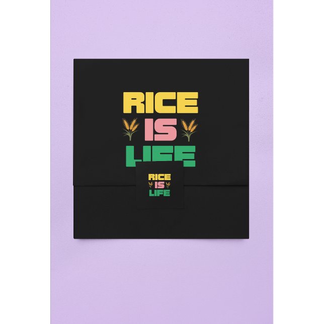 Rice is Life Fun Typography Design Square Sticker (Creator Uploaded)