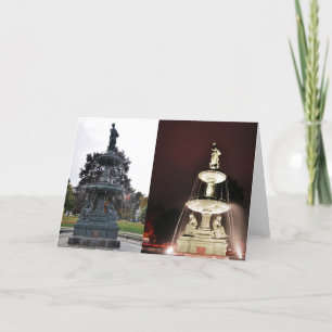 Rice Memorial Fountain Day and Night Blank Card