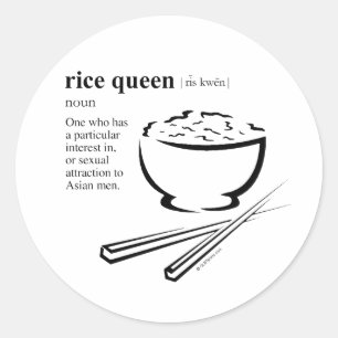 RICE QUEEN CLASSIC ROUND STICKER