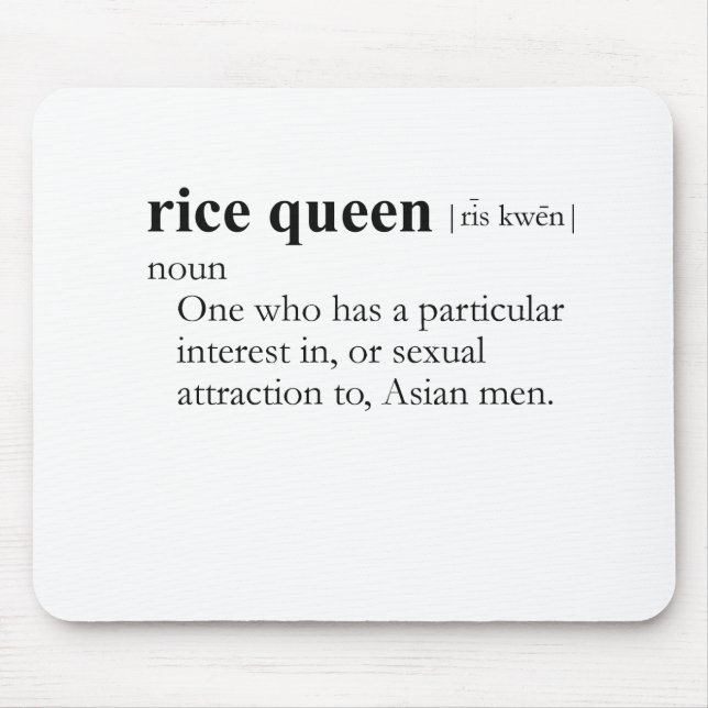 RICE QUEEN (definition) Mouse Pad (Front)