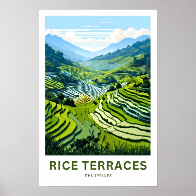 Rice Terraces Philippines Travel Print (Front)