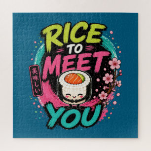 Rice to Meet You – Cute Kawaii Sushi Design Jigsaw Puzzle