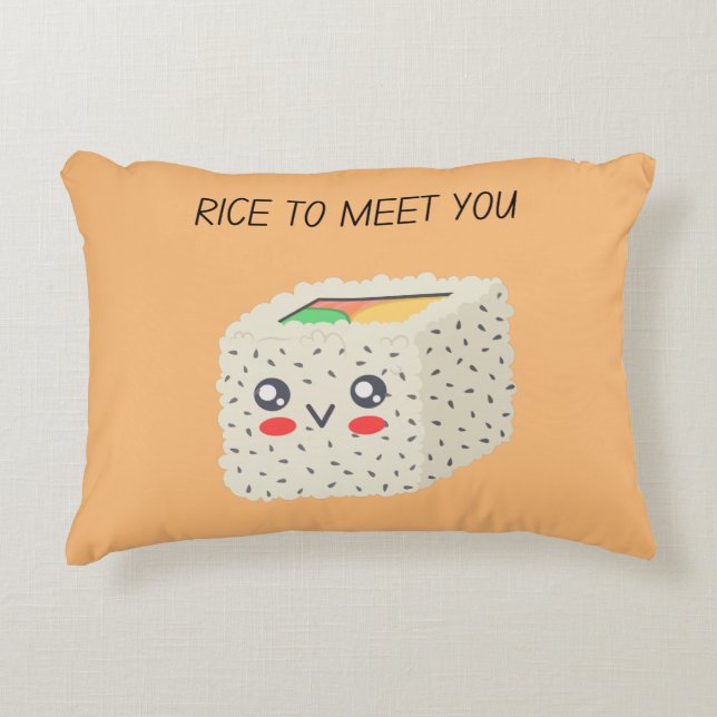 Rice To Meet You  Decorative Cushion (Front)