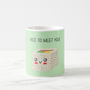 Rice To Meet You Kawaii Sushi Coffee Mug
