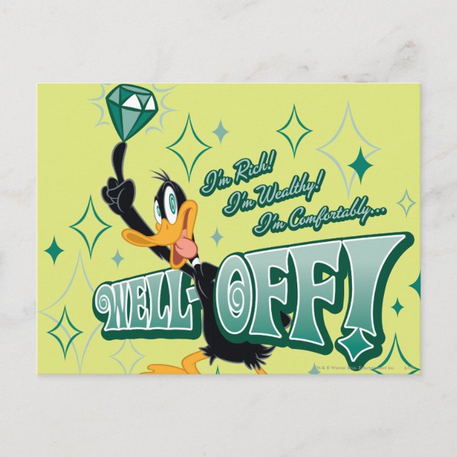 Rich and Wealthy DAFFY DUCK™ Postcard (Front)