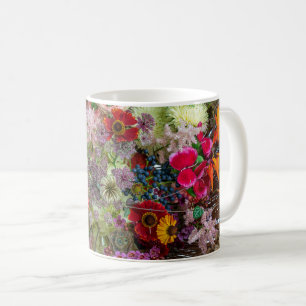 Rich Autumn Floral Bouquet with Gerberas and Berri Coffee Mug