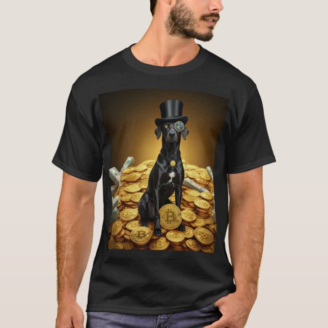 Rich Bitcoin Dog  T-Shirt (Front)