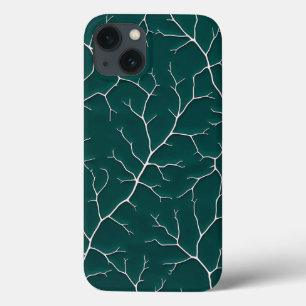 Rich Black Branch Pattern iPhone Case