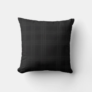 Rich Black Tones Scottish Tartan Plaid Pattern Cushion