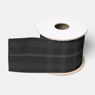 Rich Black Tones Scottish Tartan Plaid Pattern Grosgrain Ribbon