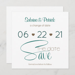 Rich BOHO Hunter Green Save the Date Invitation
