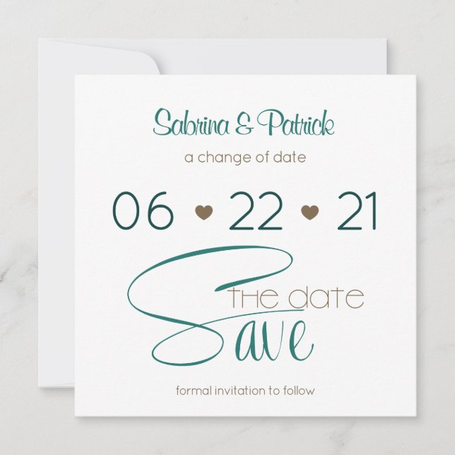 Rich BOHO Hunter Green  Save the Date Invitation (Front)