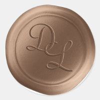 Rich Bronze 2 Letter Monogram Wax Seal Stickers