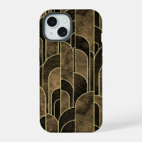Rich Brown and Gold Art Deco Pattern