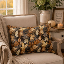 Rich Brown Beige Autumn Leaves Rustic Farmhouse