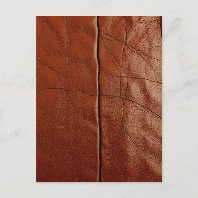 Rich Brown Leather Texture Pattern Postcard (Front)