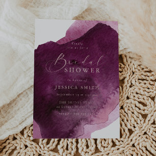 Rich Burgundy & Blush Modern Bridal Shower  Invitation