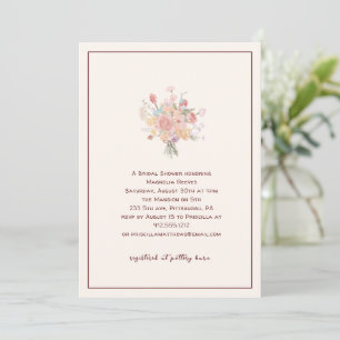 Rich Burgundy Minimalist Elegant Bridal Shower Invitation