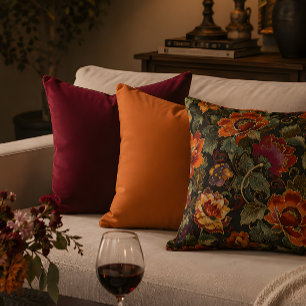 Rich Burgundy Throw Pillow