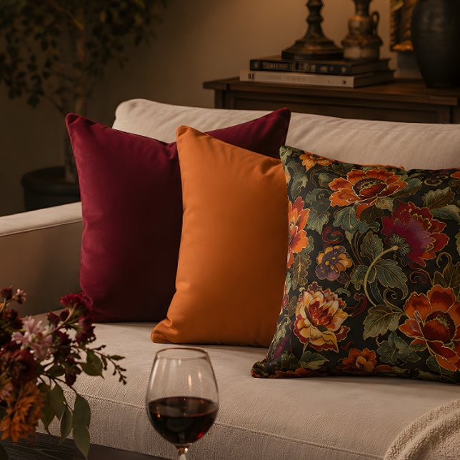 Rich Burgundy Throw Pillow (Creator Uploaded)