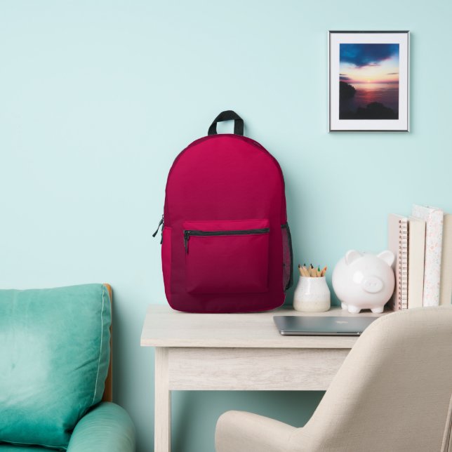 Rich Burgundy Wine Gradient Shades  Printed Backpack (Insitu)