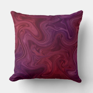 Rich Burgundy Wine Purple Organic Flow  Cushion
