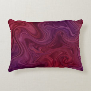 Rich Burgundy Wine Purple Organic Flow Decorative Cushion