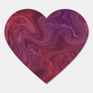 Rich Burgundy Wine Purple Organic Flow Heart Sticker