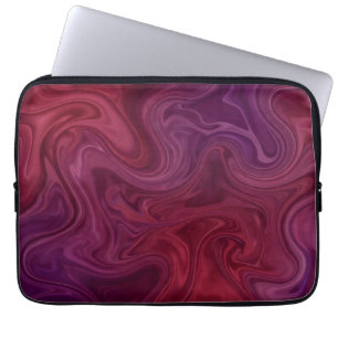 Rich Burgundy Wine Purple Organic Flow Laptop Sleeve