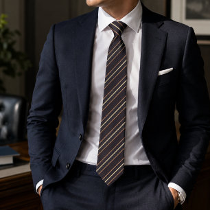 Rich Chocolate Brown & Beige Multi-Stripe Tie