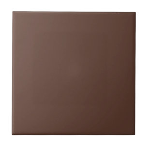 Rich Chocolate Brown Neutral Solid Colour Print Ceramic Tile
