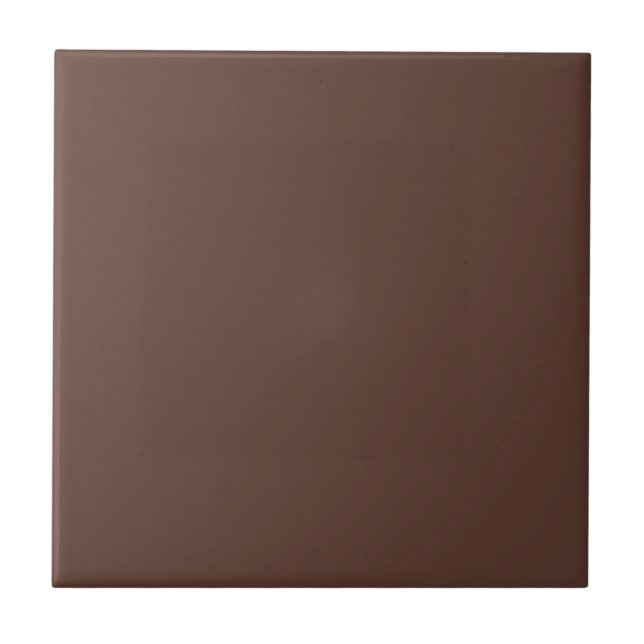 Rich Chocolate Brown Neutral Solid Colour Print Ceramic Tile (Front)