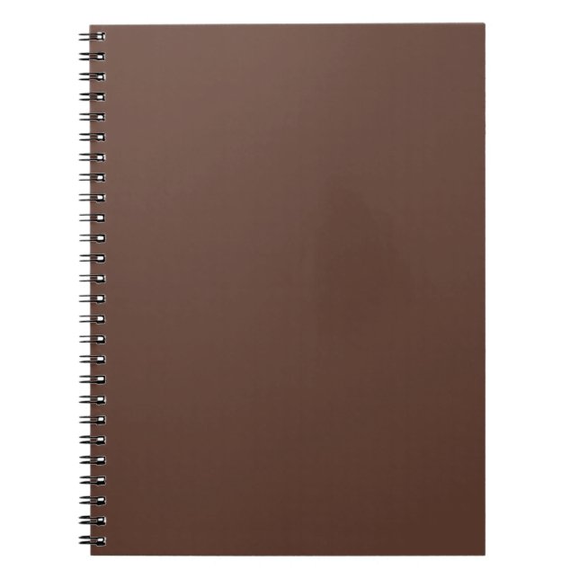 Rich Chocolate Brown Neutral Solid Colour Print Notebook (Front)