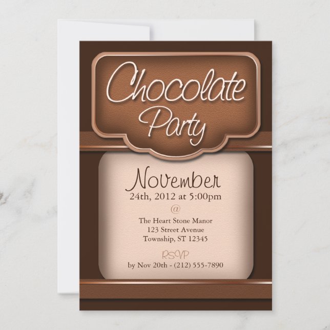 Rich Chocolate : "Chocolate Party" Invitations (Front)