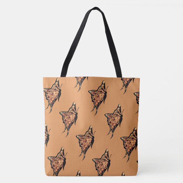 Rich Coloured Orange Butterflies  Flying Tote Bag (Front)