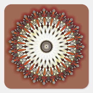 Rich copper mandala square sticker