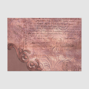 Rich Copper Ornate Vintage Decoupage  Tissue Paper