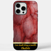 Rich crimson marble with striking veining details