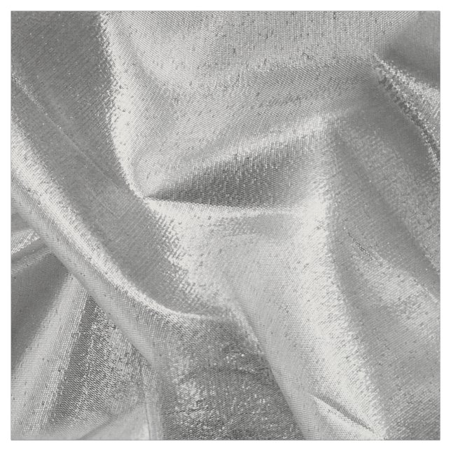 Rich Crumpled Metallic Silver Grey Faux Lame' Fabric (Swatch)