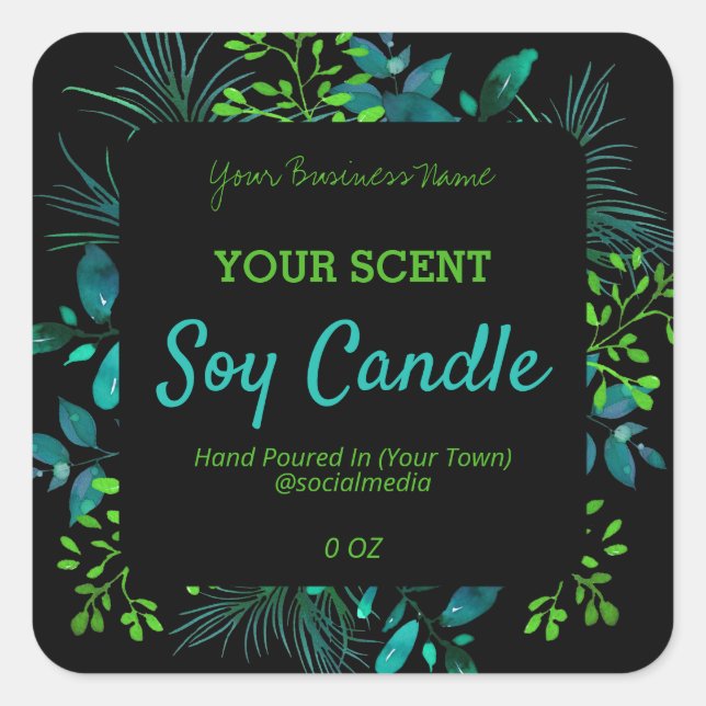 Rich Dark Blue Green Leafy Product Labels (Front)