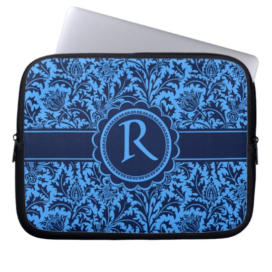 Rich Elegant Blue Floral William Morris Pattern Laptop Sleeve