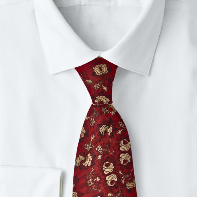 Rich Elegant Patched Red Rose Tie (Creator Uploaded)
